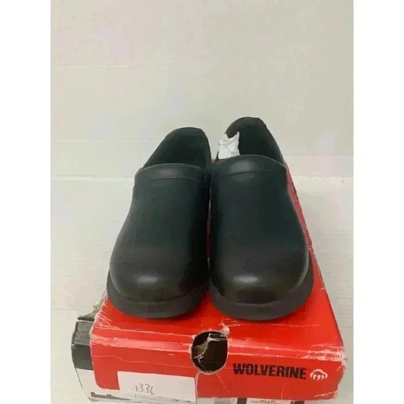 1336. NEW! WOLVERINE Men\'s Serve SR LX Slip-On Food Service Shoe, Black, 9 Mens main image 4